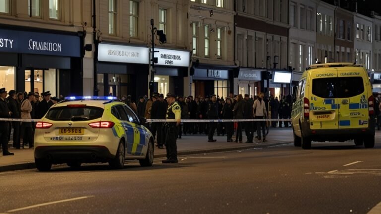 Police tape blocks off a busy Oxford Street after a fatal stabbing incident in central London.