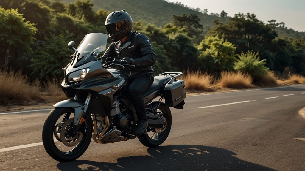 Kawasaki Versys 1100 adventure bike on an Indian highway, highlighting massive September 2025 discounts of up to Rs 1.1 lakh amid GST changes.